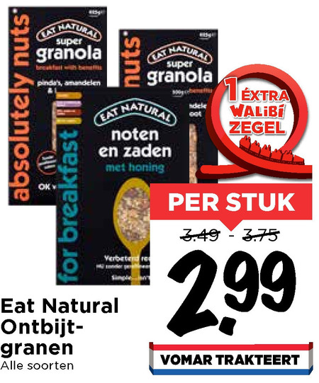 Eat Natural   cereals folder aanbieding bij  Vomar - details