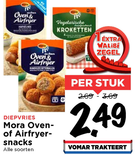 Mora   bitterballen, snack folder aanbieding bij  Vomar - details