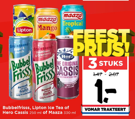 Bubbelfrisss   fruitdrank, frisdrank folder aanbieding bij  Vomar - details