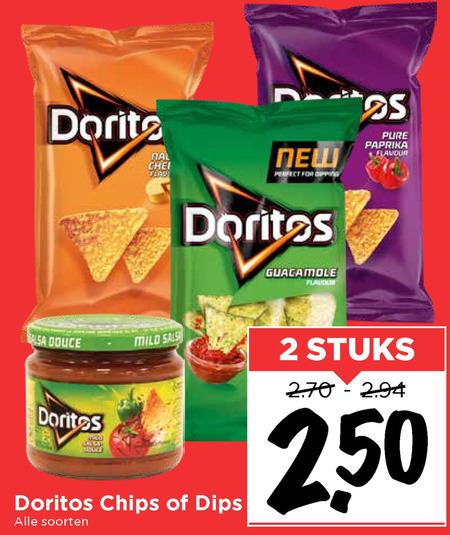 Doritos   chips, dipsaus folder aanbieding bij  Vomar - details