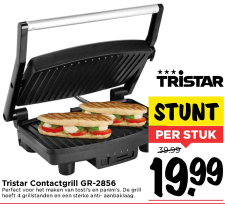 Nauwkeurig Stuwkracht Opiaat Tristar grillplaat folder aanbieding bij Vomar - details