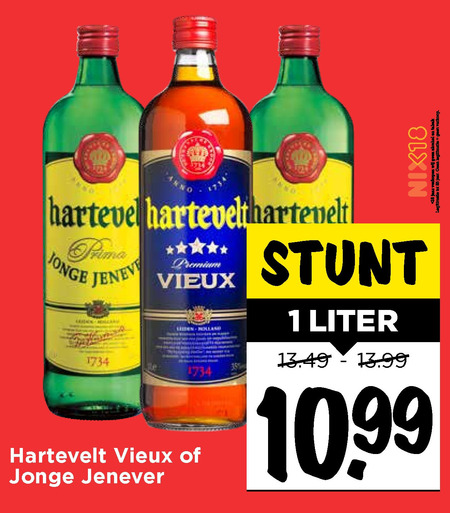 Hartevelt   vieux, jenever folder aanbieding bij  Vomar - details