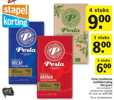 Perla   koffie folder aanbieding bij  Albert Heijn - details