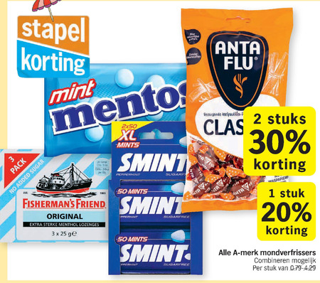 Mentos   kauwgom, snoep folder aanbieding bij  Albert Heijn - details