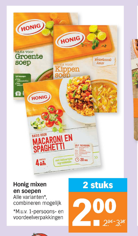 Honig   maaltijdmix, soep folder aanbieding bij  Albert Heijn - details