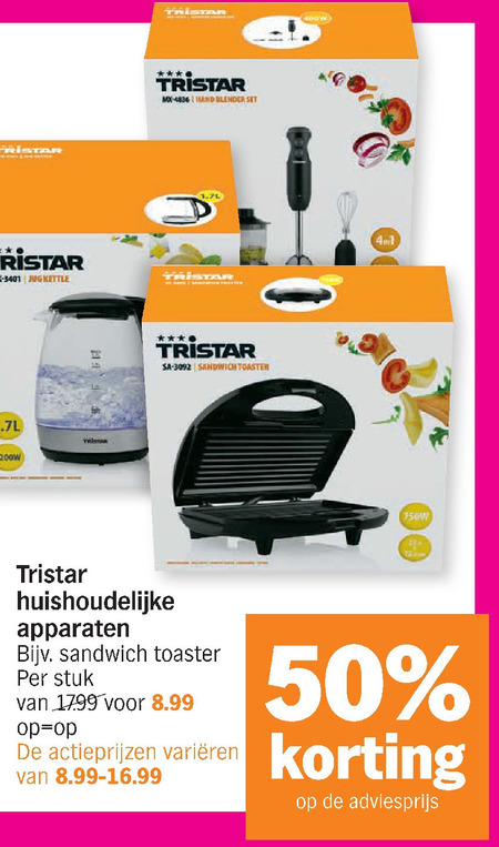 Tristar waterkoker, staafmixer folder aanbieding bij Albert Tristar waterkoker, staafmixer folder aanbieding bij Albert