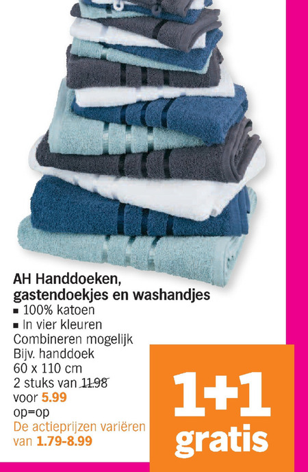 Albert Heijn Huismerk   gastendoekjes, handdoek folder aanbieding bij  Albert Heijn - details