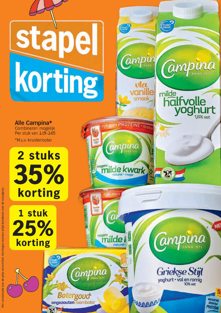 Campina   roomboter, yoghurt folder aanbieding bij  Albert Heijn - details