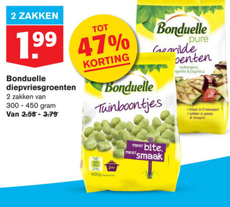 Bonduelle   diepvriesgroente folder aanbieding bij  Hoogvliet - details