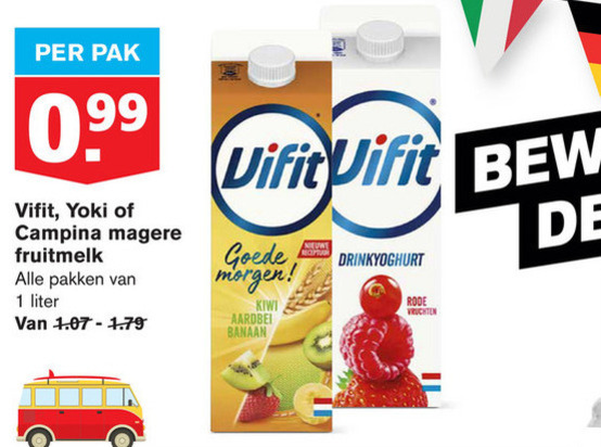 Vifit   drinkyoghurt, melkdrank folder aanbieding bij  Hoogvliet - details