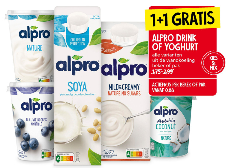 Alpro   soja yoghurt, soja melk folder aanbieding bij  Jan Linders - details