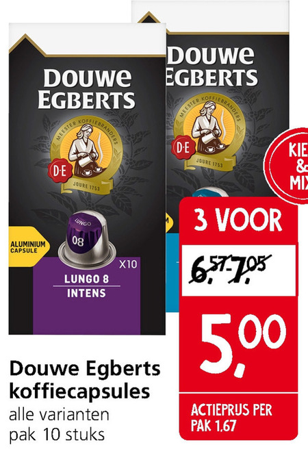 Douwe Egberts   koffiecups folder aanbieding bij  Jan Linders - details