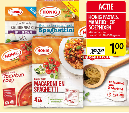 Honig   spaghetti, soep folder aanbieding bij  Jan Linders - details