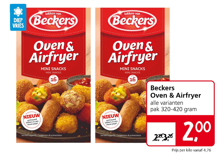 Beckers   snack folder aanbieding bij  Jan Linders - details