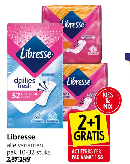 Libresse   inlegkruisjes, maandverband folder aanbieding bij  Jan Linders - details