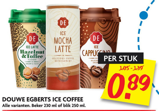 Douwe Egberts   ijskoffie folder aanbieding bij  Dekamarkt - details