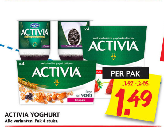 Danone Activia   vruchtenyoghurt folder aanbieding bij  Dekamarkt - details