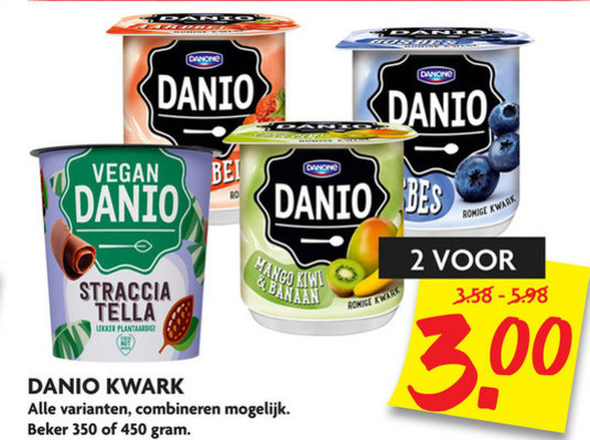 Danone Danio   kwark folder aanbieding bij  Dekamarkt - details