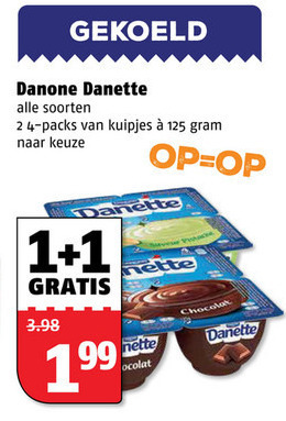 Danette   toetje folder aanbieding bij  Poiesz - details