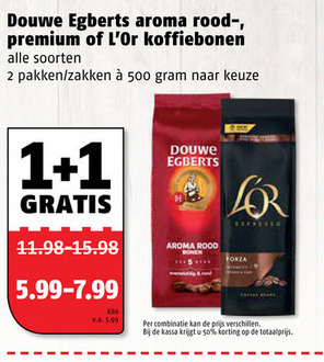 Douwe Egberts   koffiebonen folder aanbieding bij  Poiesz - details