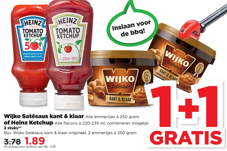 Heinz   satesaus, tomatenketchup folder aanbieding bij  Plus - details