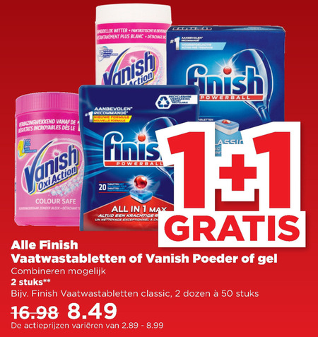 Finish   vaatwasmiddel, vlekkenverwijderaar folder aanbieding bij  Plus - details