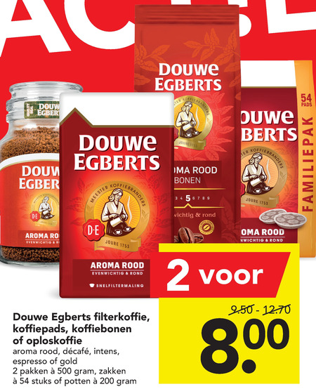 Douwe Egberts   koffiepad, oploskoffie folder aanbieding bij  Deen - details