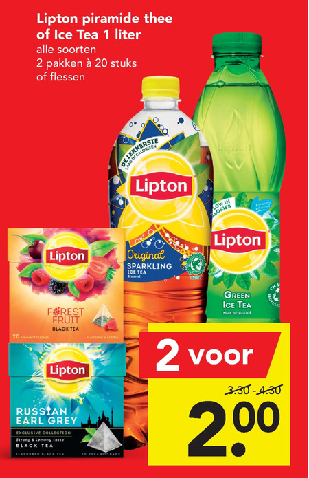 Lipton   thee, ice tea folder aanbieding bij  Deen - details