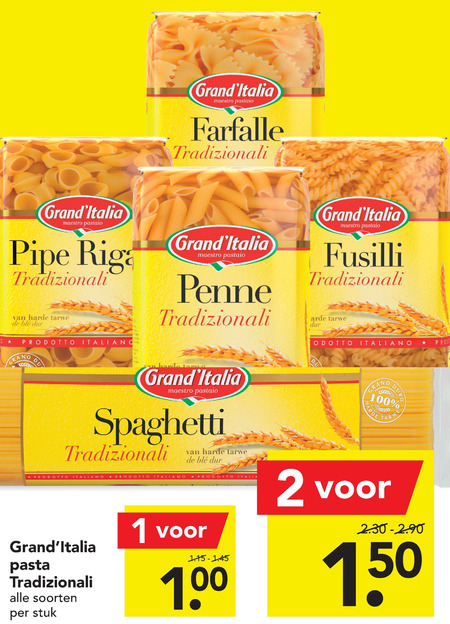 Grand Italia   fusilli, farfalle folder aanbieding bij  Deen - details