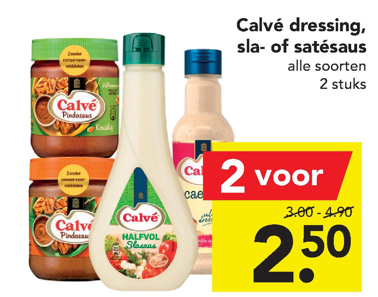 Calve   dressing, satesaus folder aanbieding bij  Deen - details