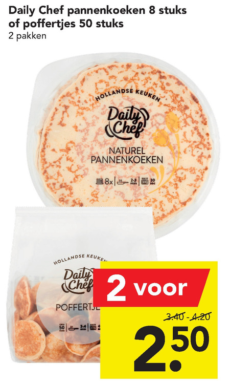 Daily Chef   pannenkoek, poffertjes folder aanbieding bij  Deen - details