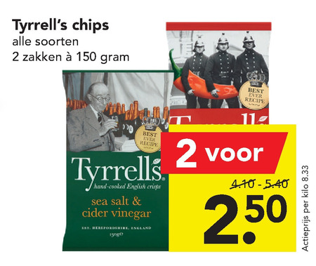 Tyrells   chips folder aanbieding bij  Deen - details