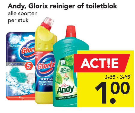 Andy   toiletreiniger, toiletblok folder aanbieding bij  Deen - details