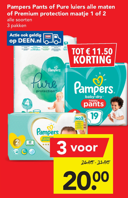 Pampers   luierbroekjes, luiers folder aanbieding bij  Deen - details