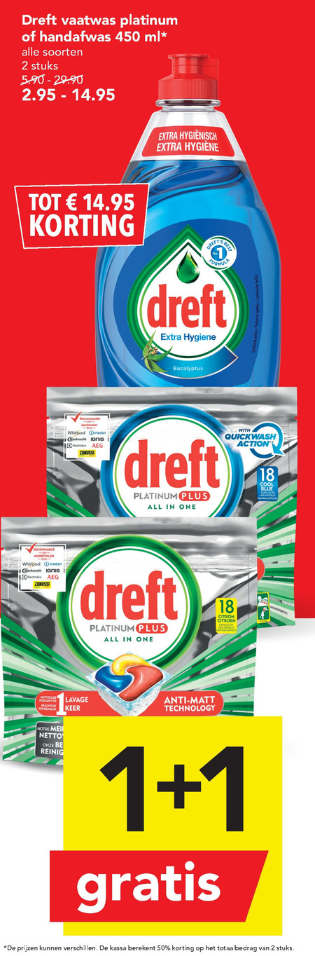 Dreft   vaatwasmiddel, afwasmiddel folder aanbieding bij  Deen - details