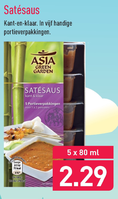 Asia Green Garden   satesaus folder aanbieding bij  Aldi - details