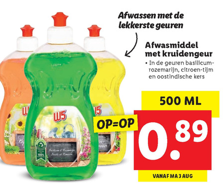 W5   afwasmiddel folder aanbieding bij  Lidl - details