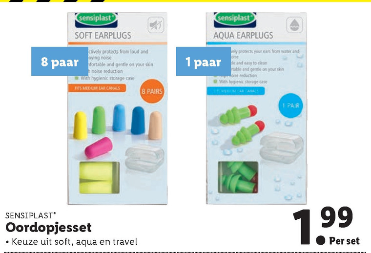 Sensiplast   oordopje folder aanbieding bij  Lidl - details