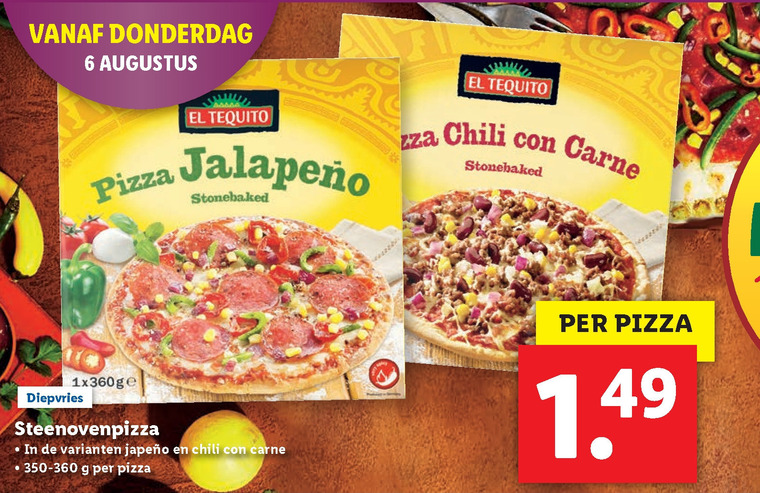 El Tequito   diepvriespizza folder aanbieding bij  Lidl - details