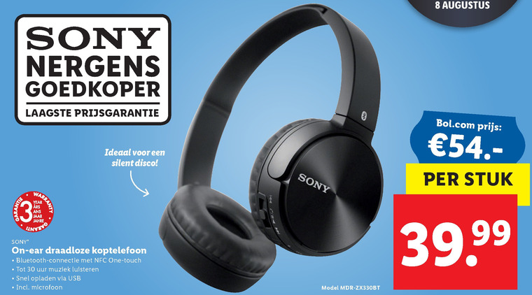 Sony   koptelefoon folder aanbieding bij  Lidl - details