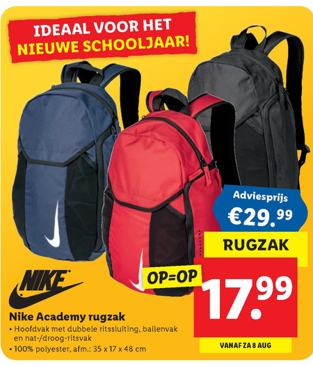 Nike   rugtas folder aanbieding bij  Lidl - details