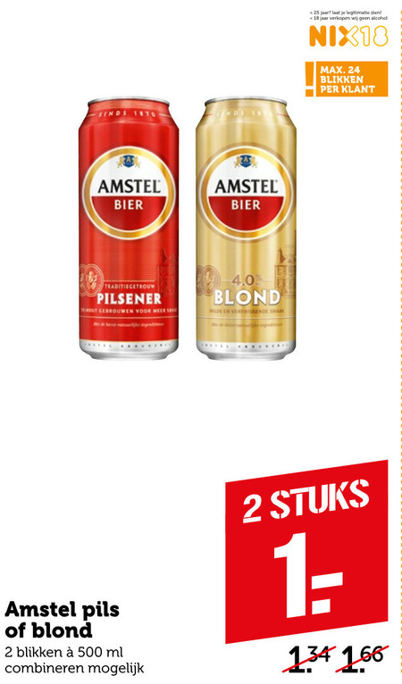 Amstel Blikje Bier Folder Aanbieding Bij Coop - Details