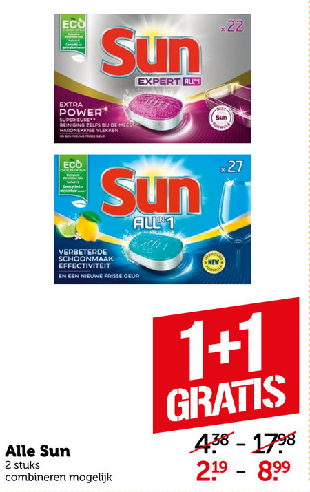 Sun   vaatwasmiddel folder aanbieding bij  Coop - details