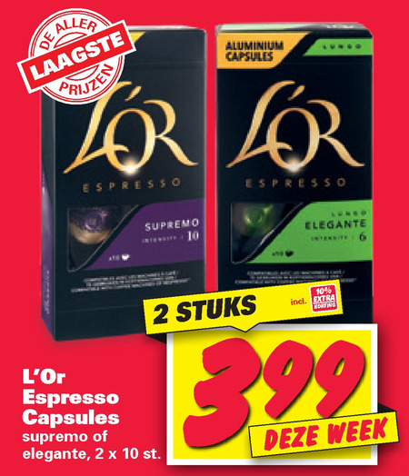 Douwe Egberts L Or   koffiecups folder aanbieding bij  Nettorama - details