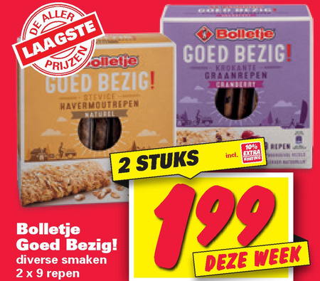 Bolletje   mueslireep folder aanbieding bij  Nettorama - details