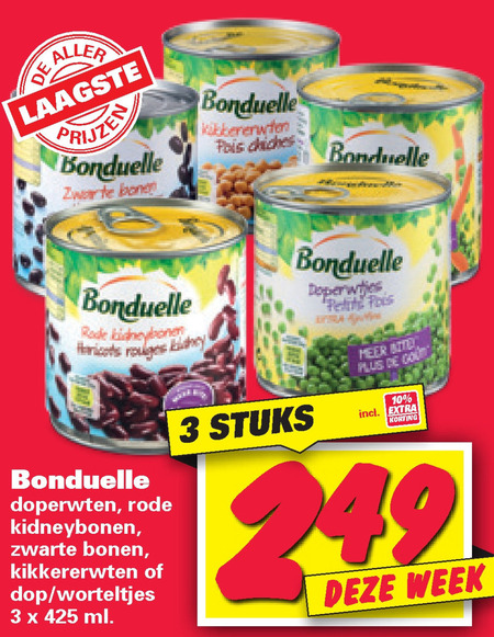 Bonduelle   groenteconserven, kidneybonen folder aanbieding bij  Nettorama - details