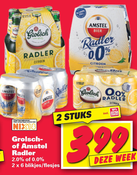 Amstel   radler bier folder aanbieding bij  Nettorama - details