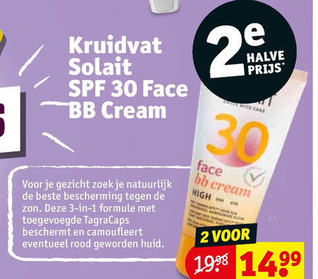 Kruidvat Huismerk   BB creme, zonnebrandolie folder aanbieding bij  Kruidvat - details