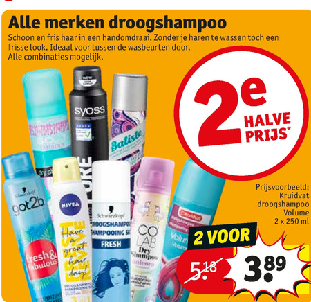 Alle merken   droogshampoo folder aanbieding bij  Kruidvat - details