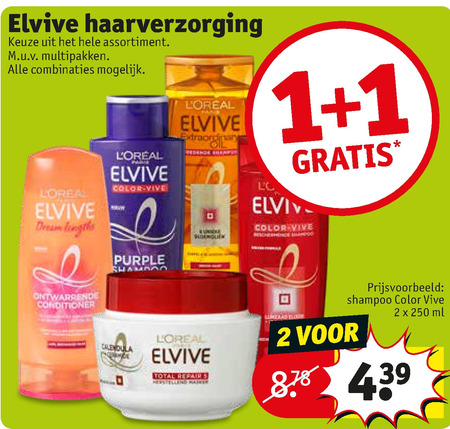 Elvive   shampoo, conditioner folder aanbieding bij  Kruidvat - details